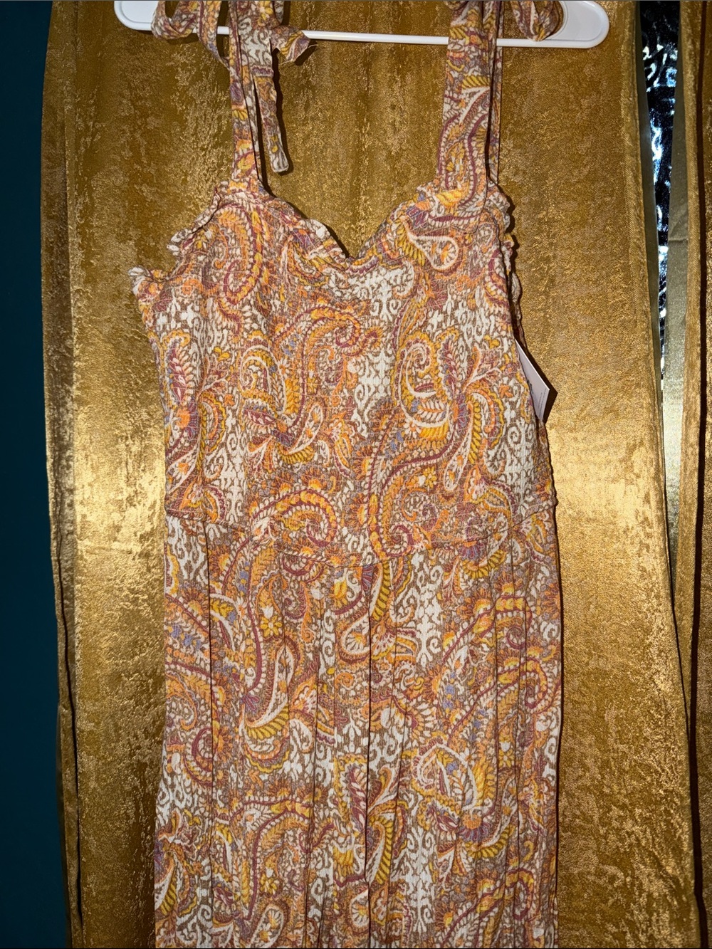 Jessica Simpson Peach and Cream Paisley Midi Sundress